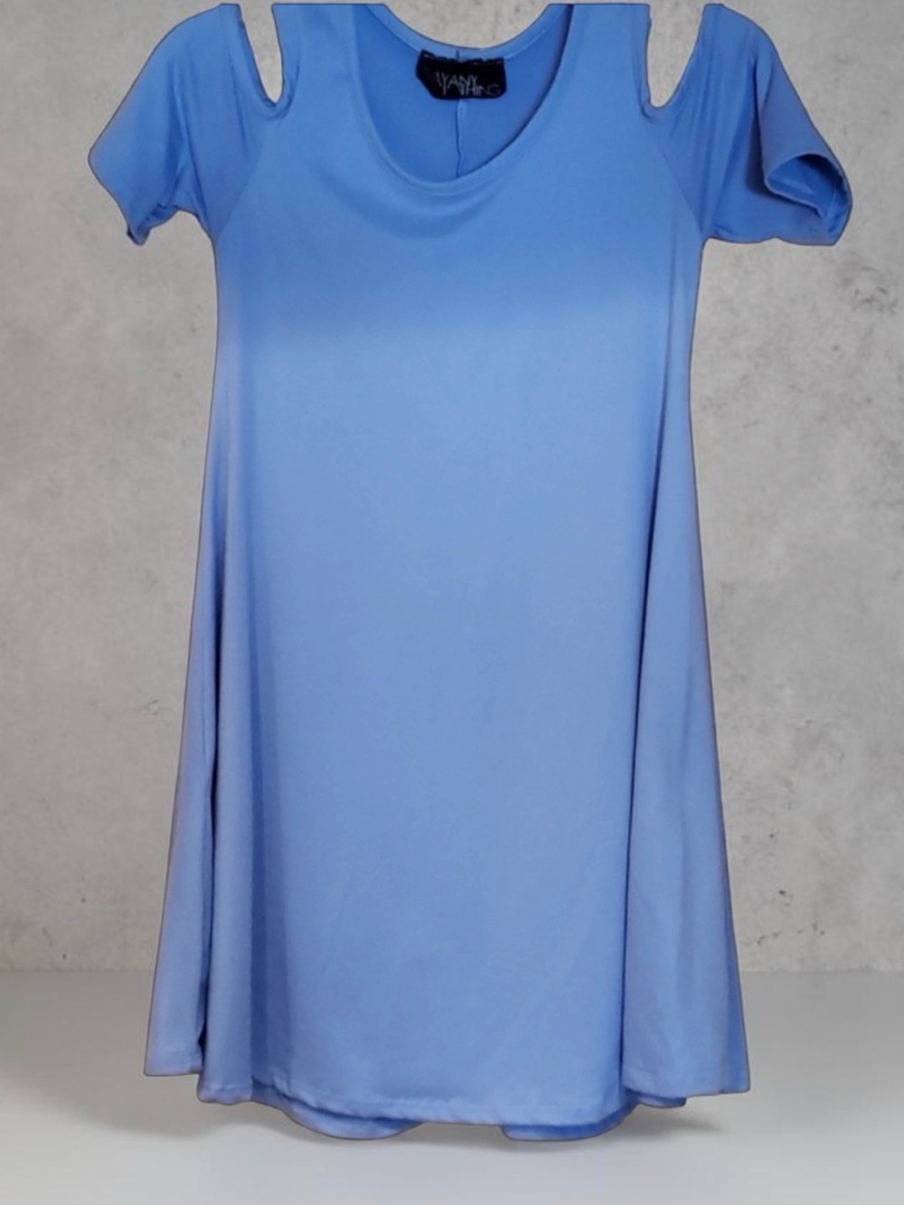 Say Anything Sky Blue Cold-Shoulder Midi Dress